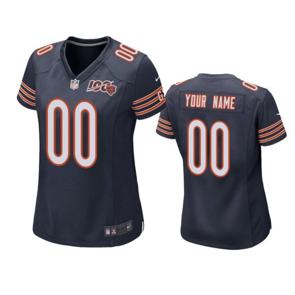 Chicago Bears Custom Navy 100th Season Game Jersey – Women’s