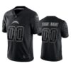 Chargers Custom Reflective Limited Black Jersey Men’s