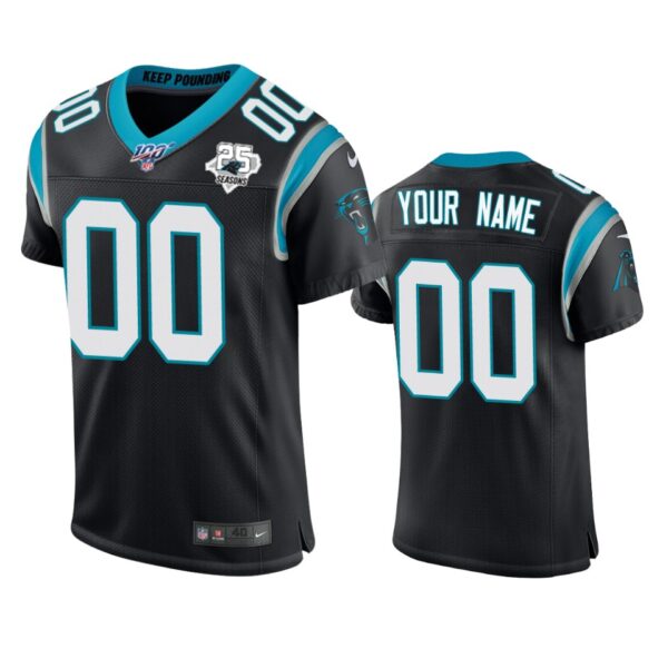 Carolina Panthers Custom Black 25th Season Vapor Elite Jersey