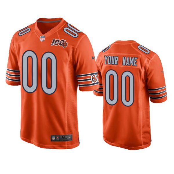 Chicago Bears Custom Orange 100th Season Game Jersey – Men’s