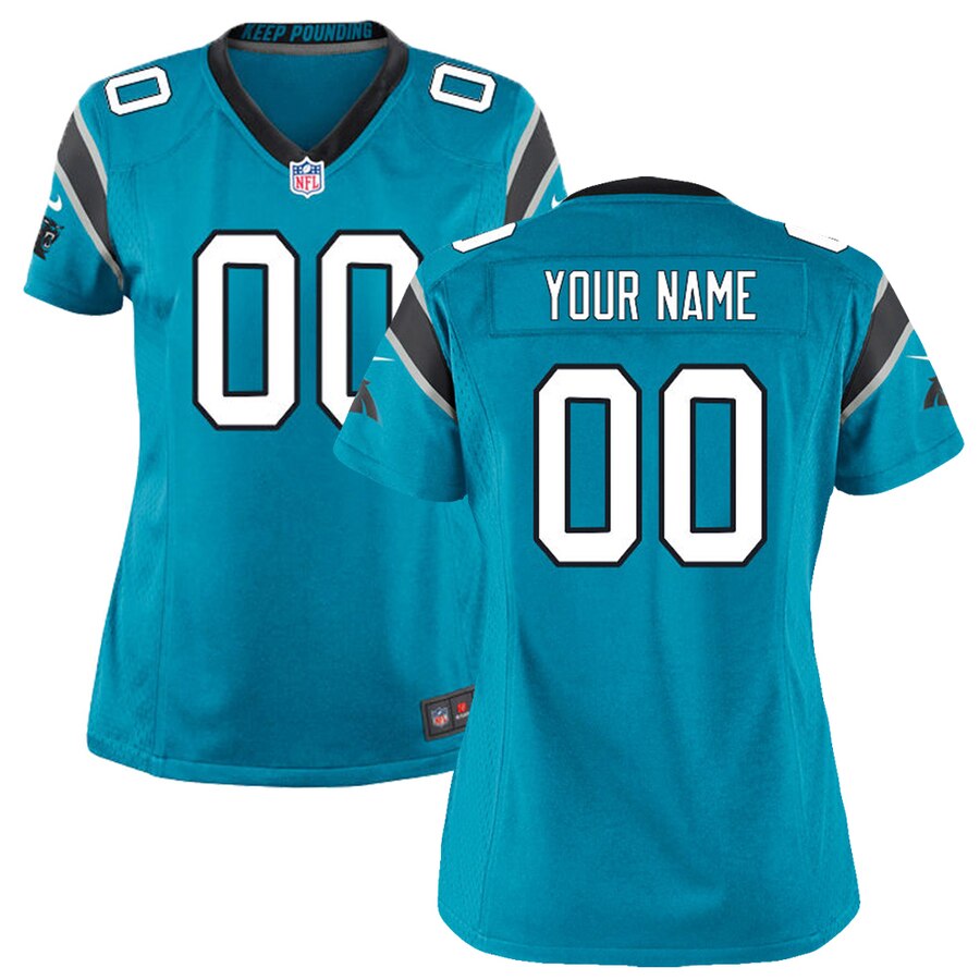 Carolina Panthers Nike Women’s Custom Game Jersey – Panther Blue