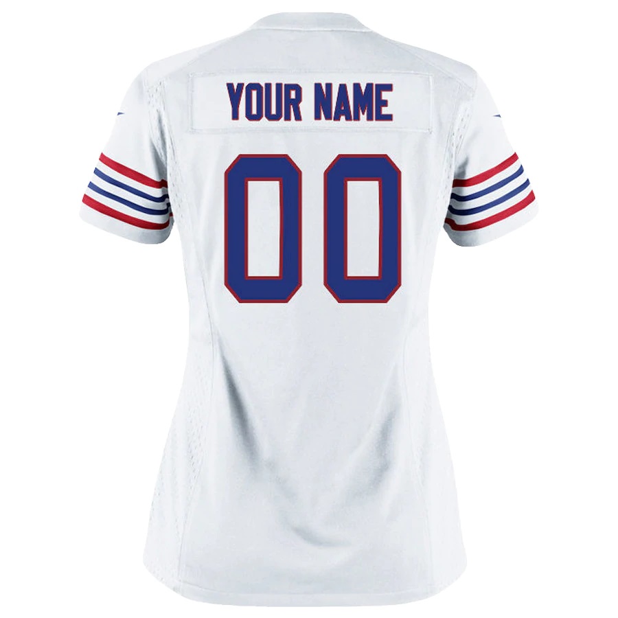 Buffalo Bills Nike Women’s Custom Throwback Game Jersey – White - Image 3