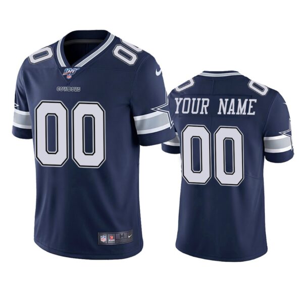 Dallas Cowboys Custom Navy 100th Season Vapor Limited Jersey