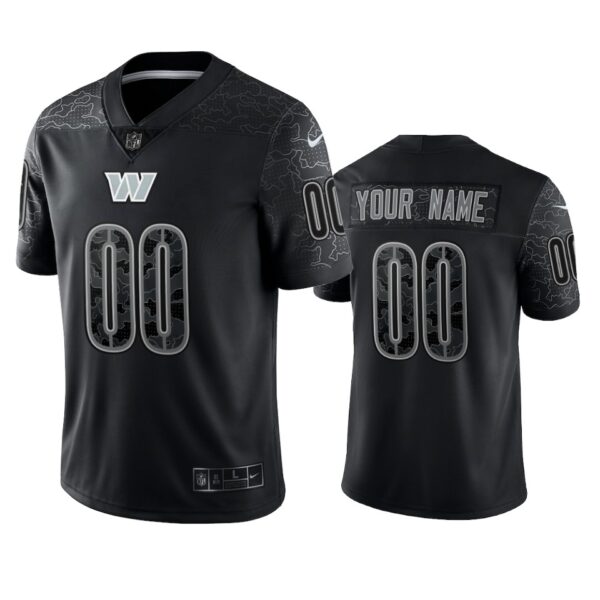 Commanders Custom Reflective Limited Black Jersey