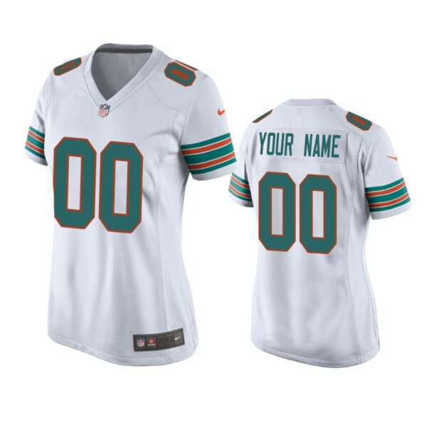 Dolphins Custom White Jersey 2019 Alternate Game