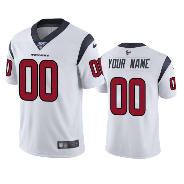Houston Texans Custom White 100th Season Vapor Limited Jersey