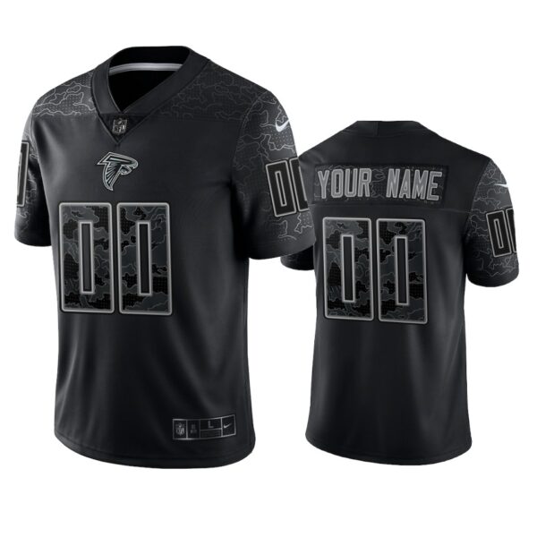 Falcons Custom Reflective Limited Black Jersey Men’s