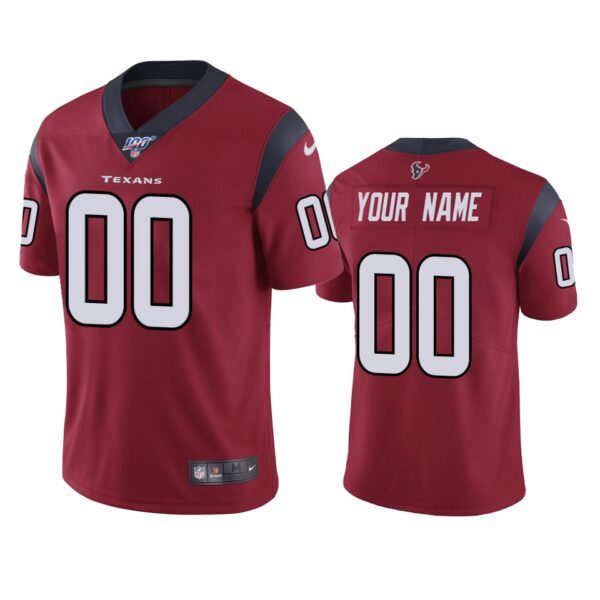 Houston Texans Custom Red 100th Season Vapor Limited Jersey