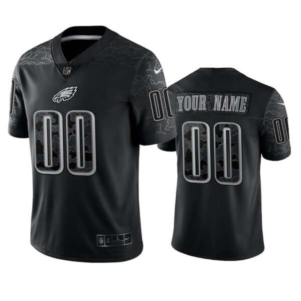 Eagles Custom Reflective Limited Black Jersey