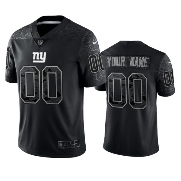 Giants Custom Reflective Limited Black Jersey Men’s