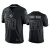 Dolphins Custom Reflective Limited Black Jersey