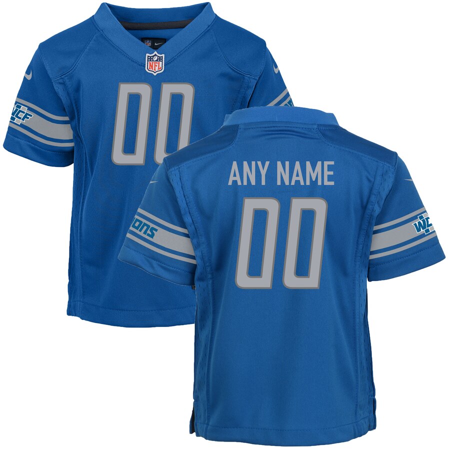 Detroit Lions Nike Toddler Team Color Custom Game Jersey – Blue
