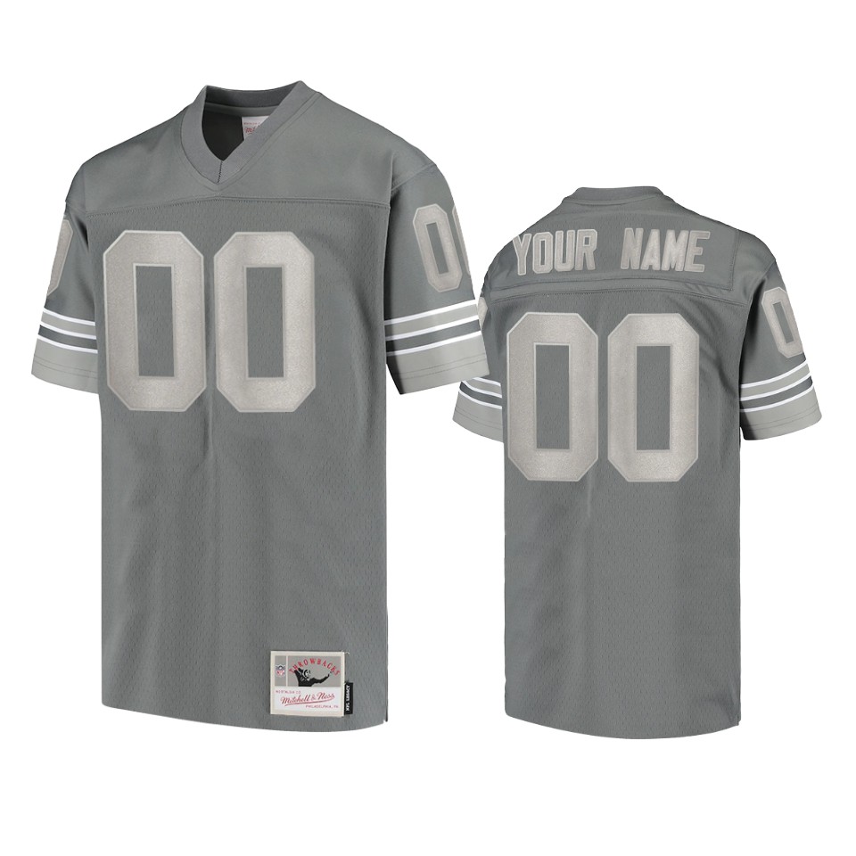 Lions Custom Metal Charcoal Jersey