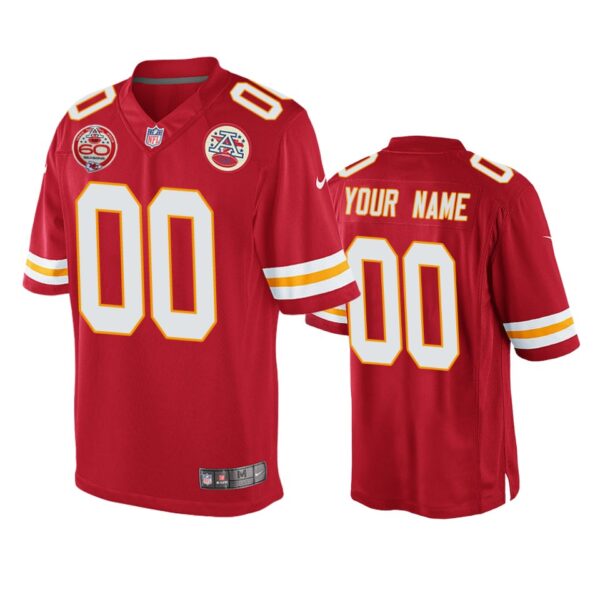 Kansas City Chiefs Custom Red 60th Anniversary Game Jersey