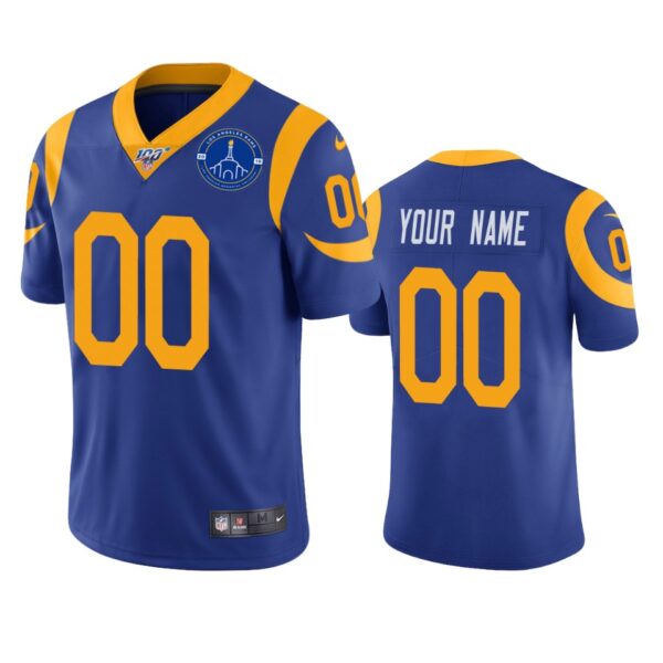 Los Angeles Rams Custom Royal 100th Season L.A. Coliseum Patch Jersey