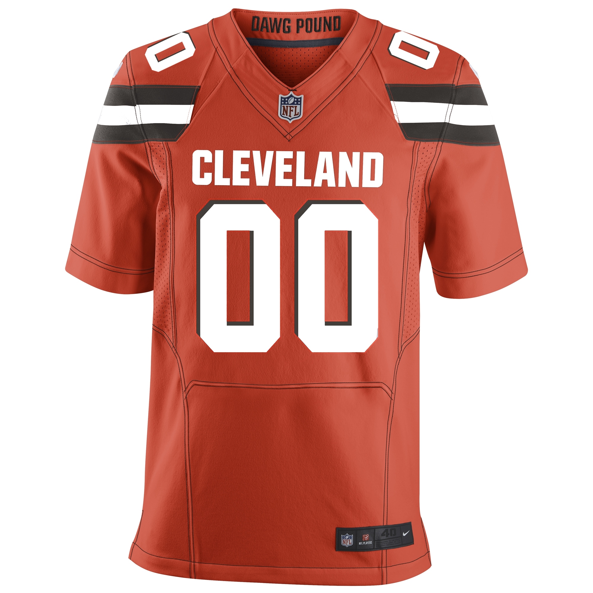 Men's Cleveland Browns Nike Orange Custom Alternate Elite Jersey - Image 2