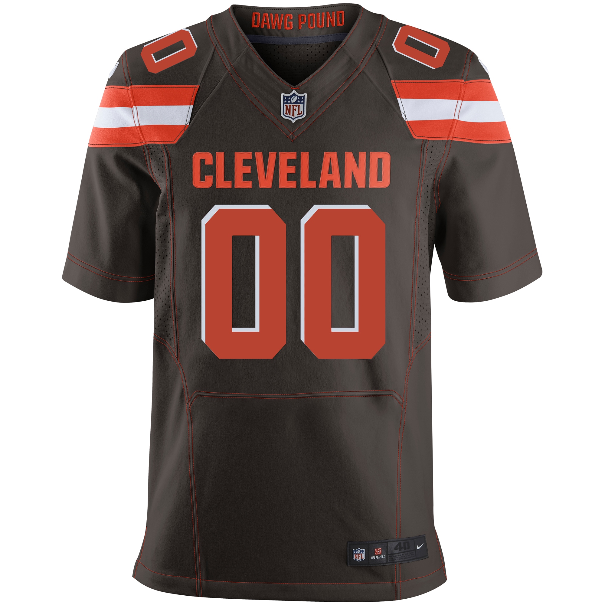 Men's Cleveland Browns Nike Brown Elite Custom Jersey - Image 2