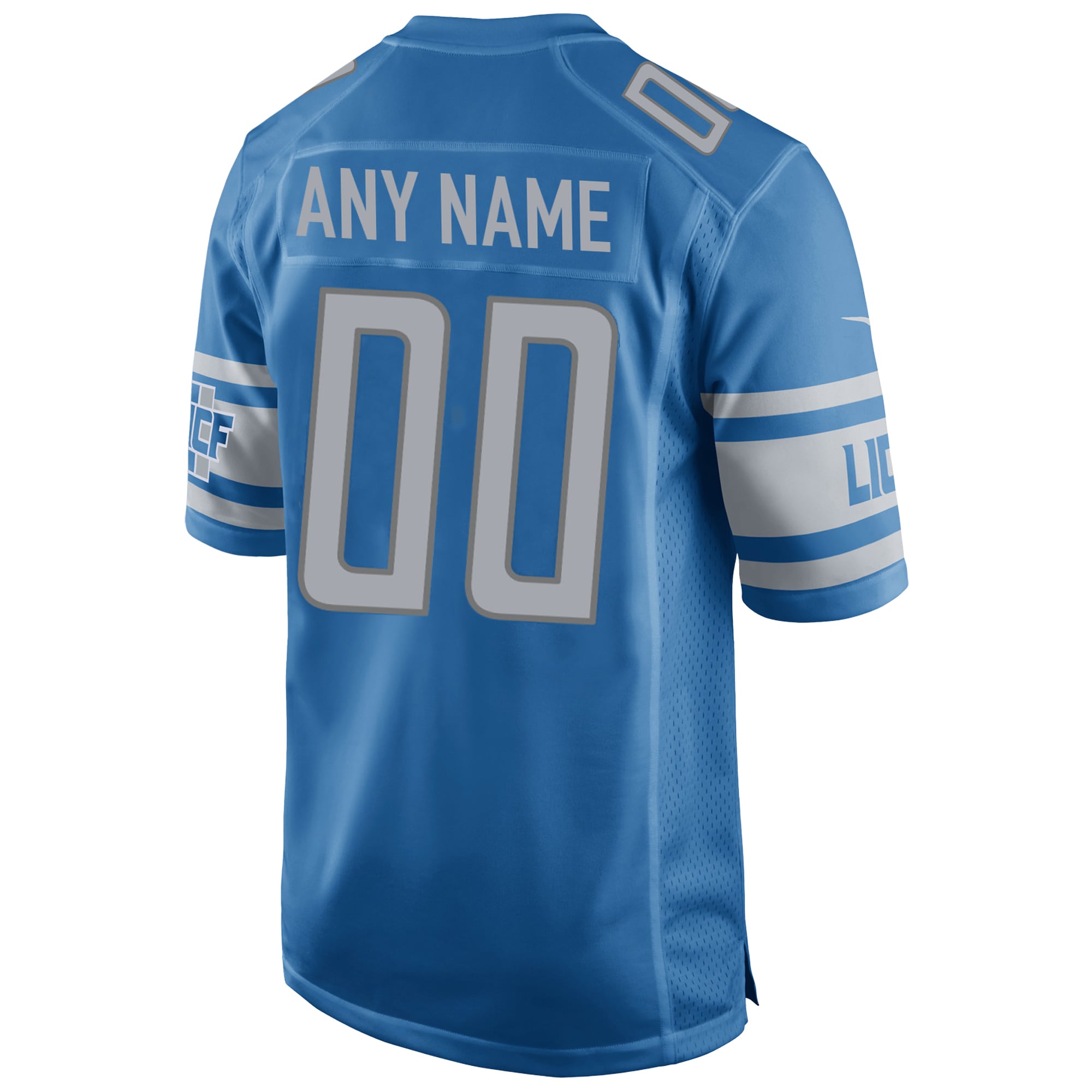 Men's Detroit Lions Nike Blue Custom Game Jersey - Image 3