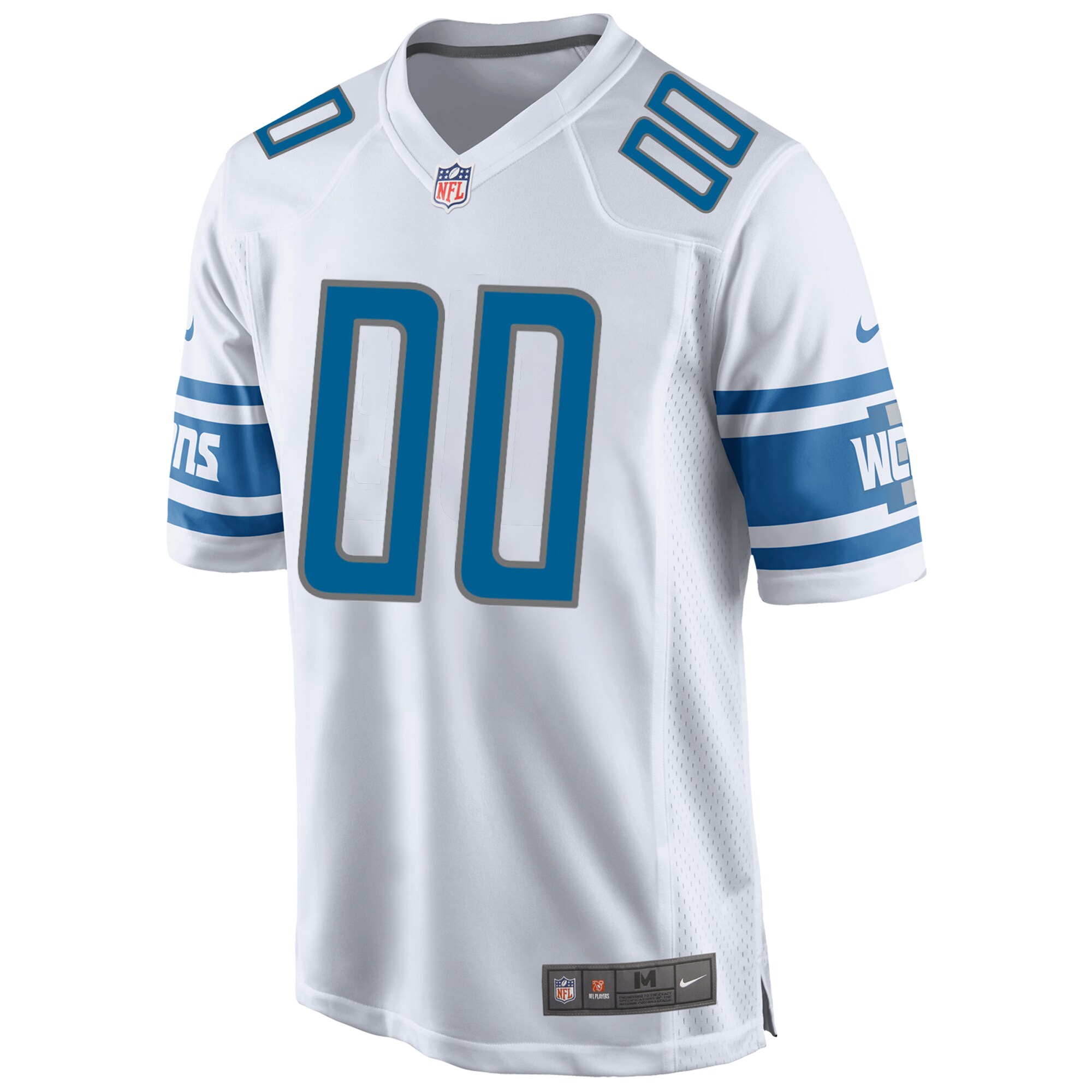 Men's Detroit Lions Nike White Custom Game Jersey - Image 2