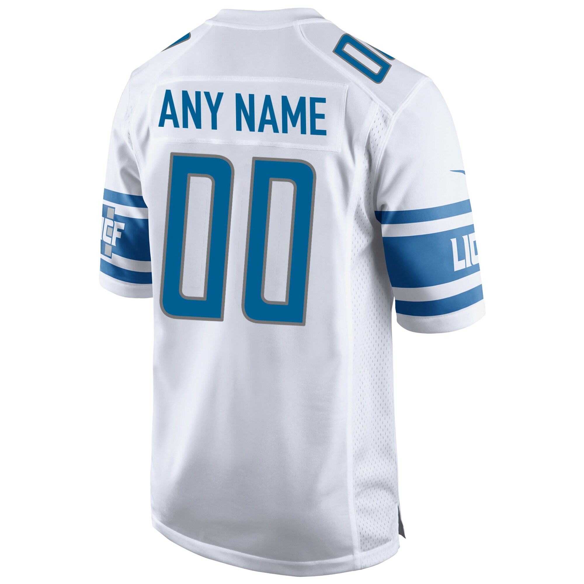 Men's Detroit Lions Nike White Custom Game Jersey - Image 3