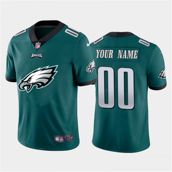 Men’s Philadelphia Eagles ACTIVE PLAYER Custom 2020 Green Team Big Logo Limited Stitched Jersey