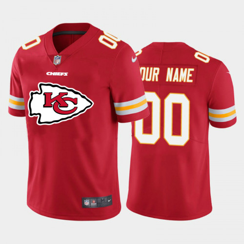 Men’s Kansas City Chiefs ACTIVE PLAYER Custom Red Team Big Logo Limited Stitched Jersey