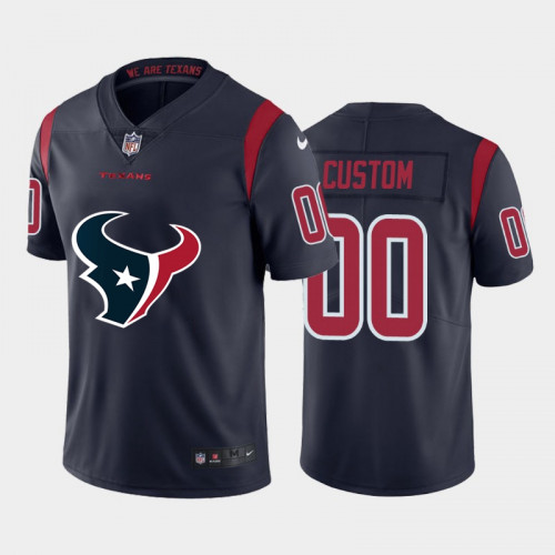 Men’s Houston Texans ACTIVE PLAYER Custom Navy Blue Team Big Logo Limited Stitched Jersey