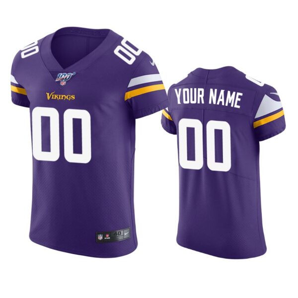 Minnesota Vikings Custom Purple 100th Season Vapor Elite Jersey