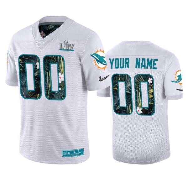 Men’s Miami Dolphins Custom Nike White Super Bowl LIV Jersey