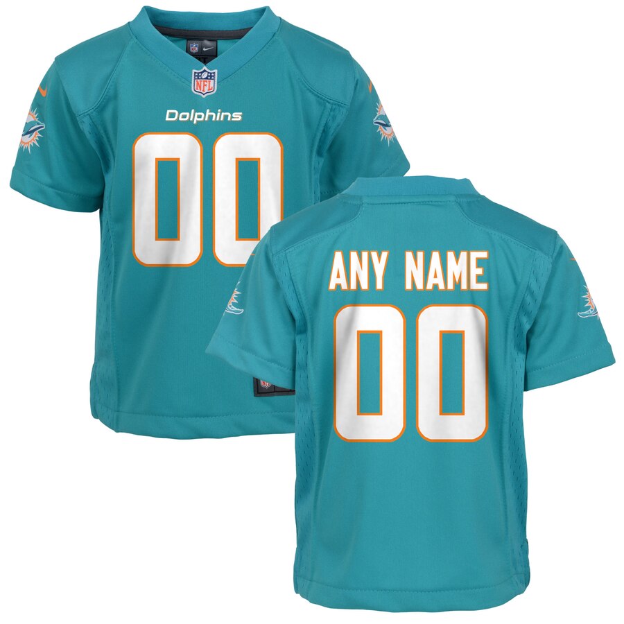 Miami Dolphins Nike Preschool 2018 Custom Game Jersey – Aqua