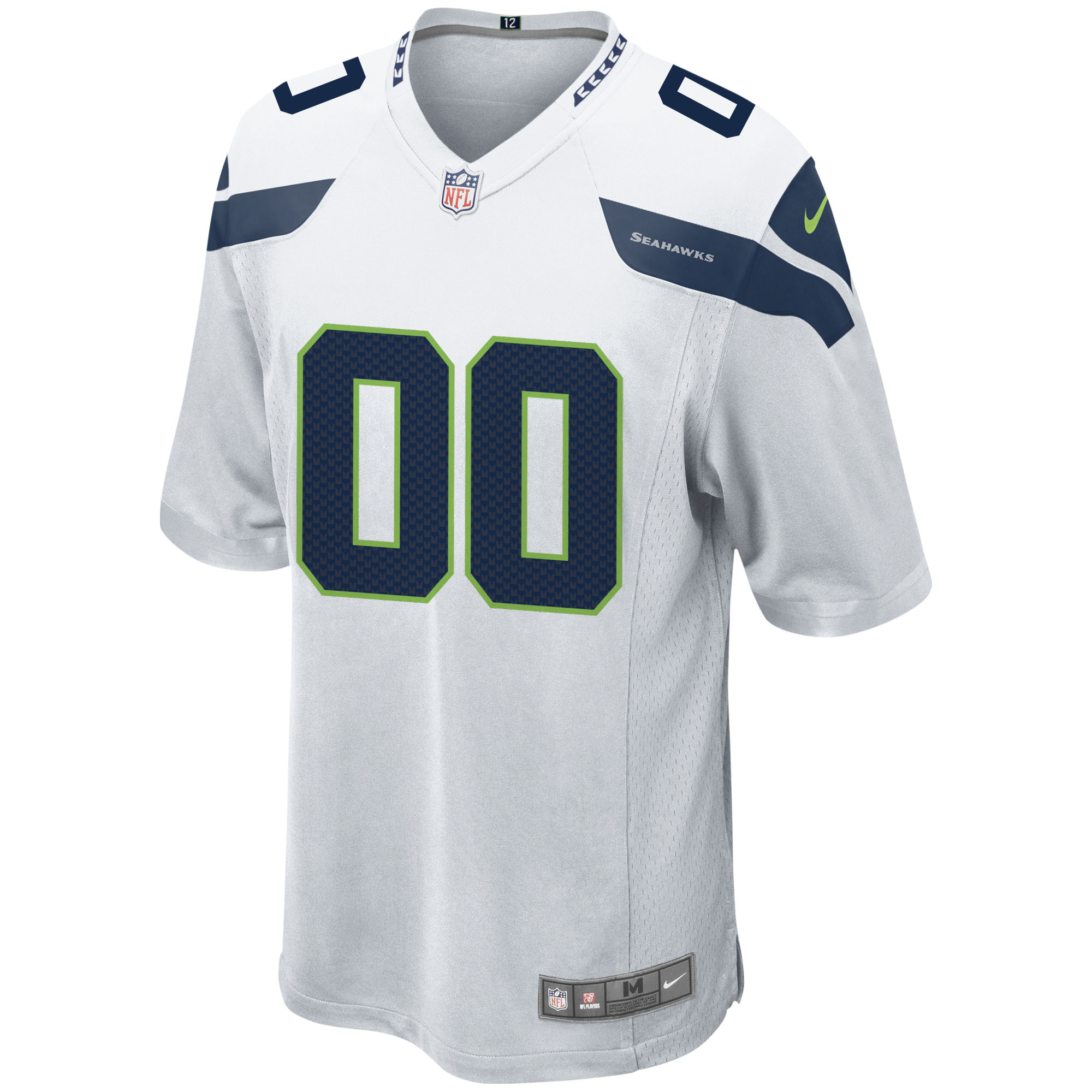 Men's Seattle Seahawks Nike White Custom Game Jersey - Image 2