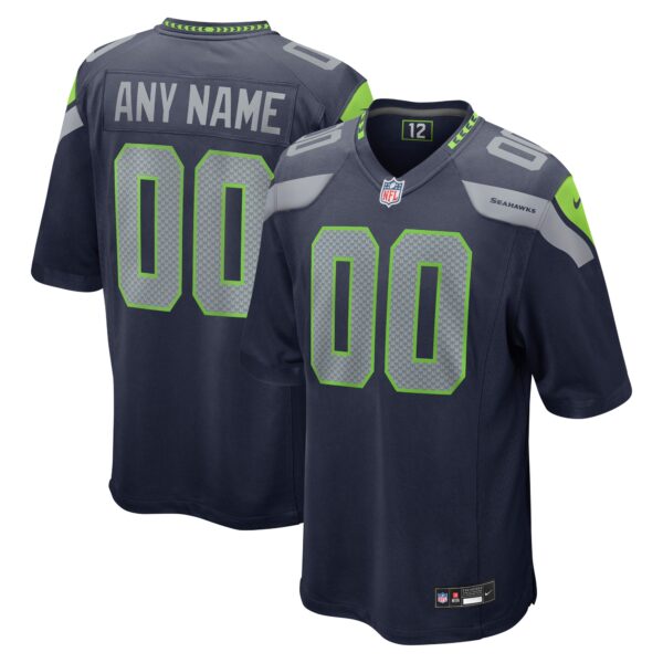 Men's Seattle Seahawks Nike College Navy Custom Game Jersey