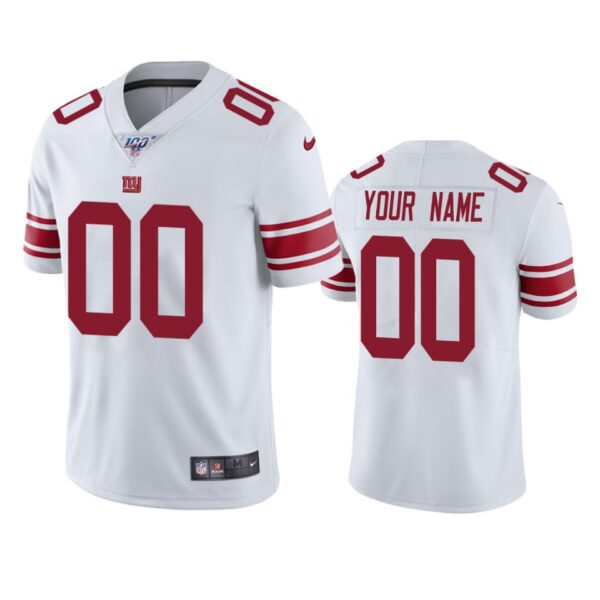 New York Giants Custom White 100th Season Vapor Limited Jersey