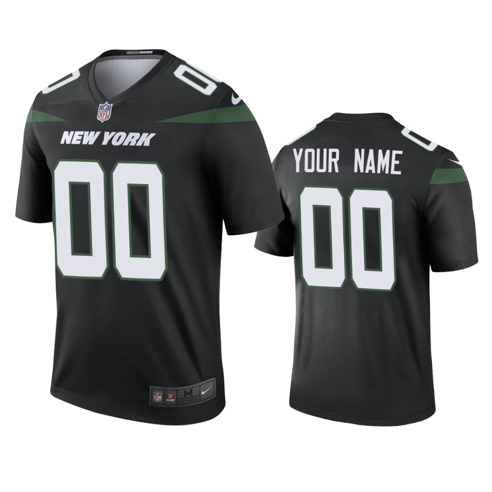New York Jets Custom Black 2019 Color Rush Legend Jersey – Men’s