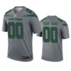 New York Jets Custom Gray Inverted Legend Jersey