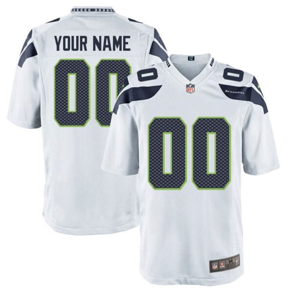 Nike Men’s Seattle Seahawks Customized Game White Jersey