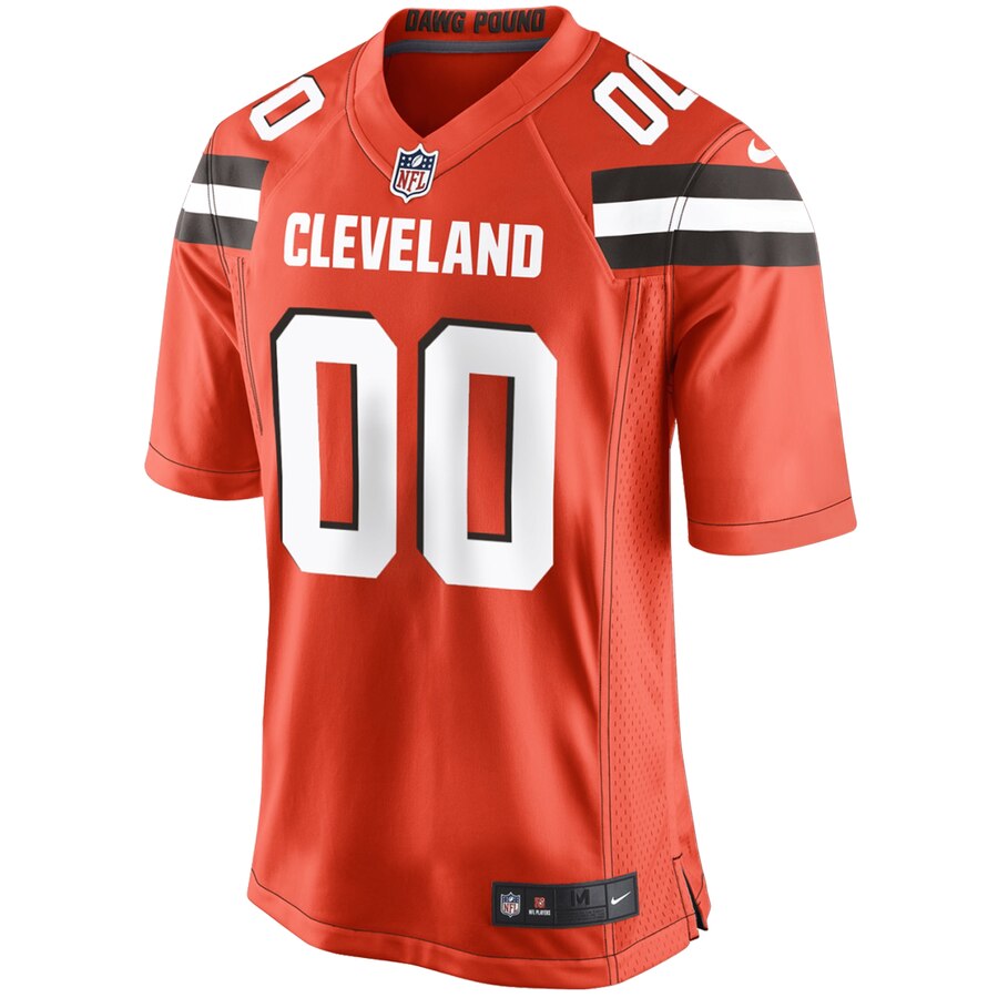 Nike Cleveland Browns Mens Orange Custom Game Jersey - Image 2