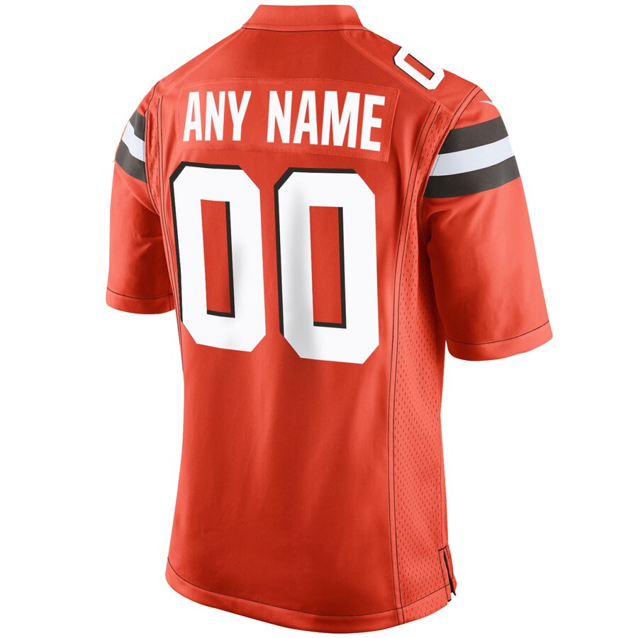 Nike Cleveland Browns Mens Orange Custom Game Jersey - Image 3