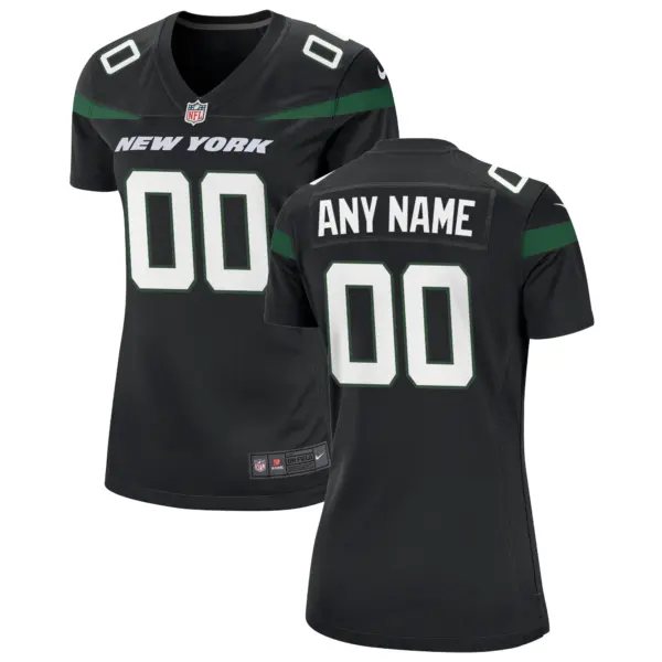 New York Jets Nike Women’s Alternate Custom Game Jersey – Stealth Black