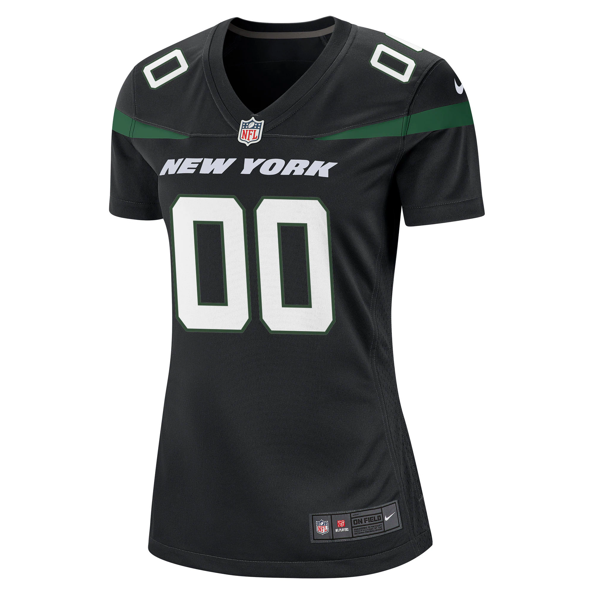 New York Jets Nike Women’s Alternate Custom Game Jersey – Stealth Black - Image 2