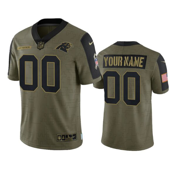 Panthers Custom Limited Jersey Olive 2021 Salute To Service