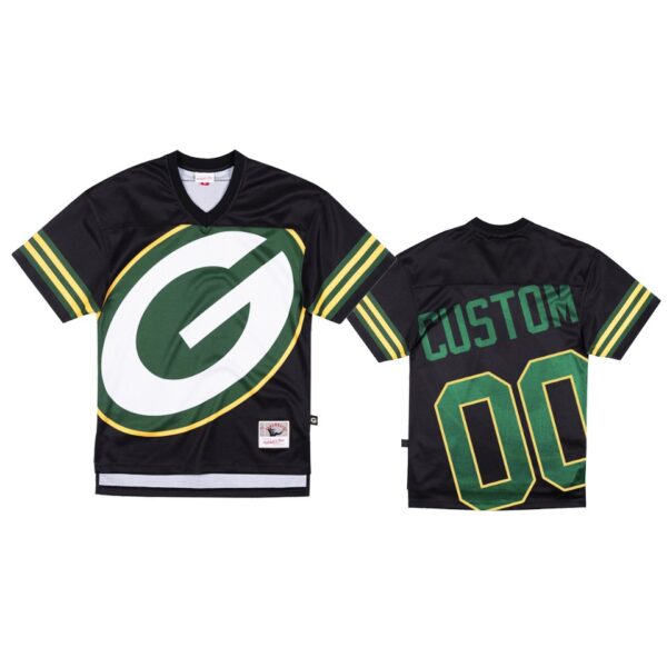 Packers Custom Big Face Black Jersey Men’s