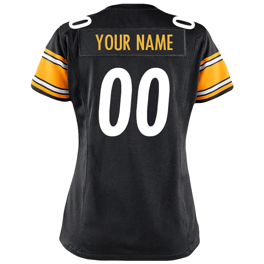 Pittsburgh Steelers Nike Women’s Custom Game Jersey – Black - Image 3