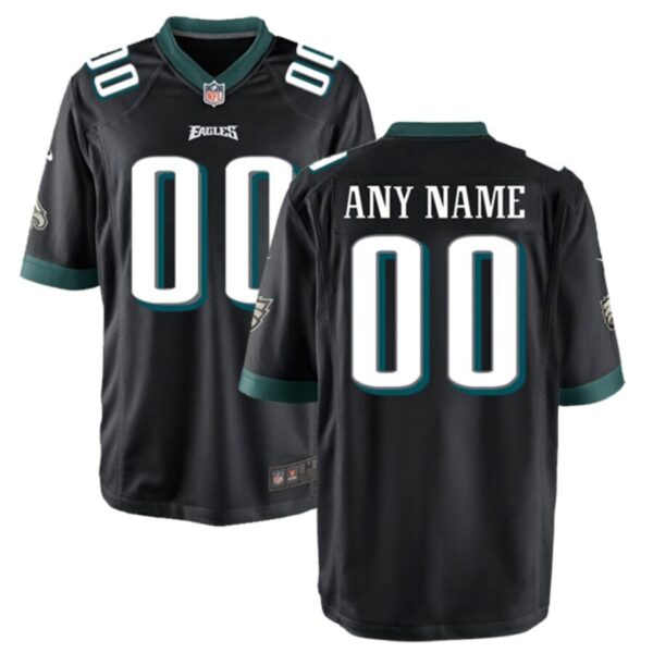 Philadelphia Eagles Nike Youth Game Custom Jersey – Black