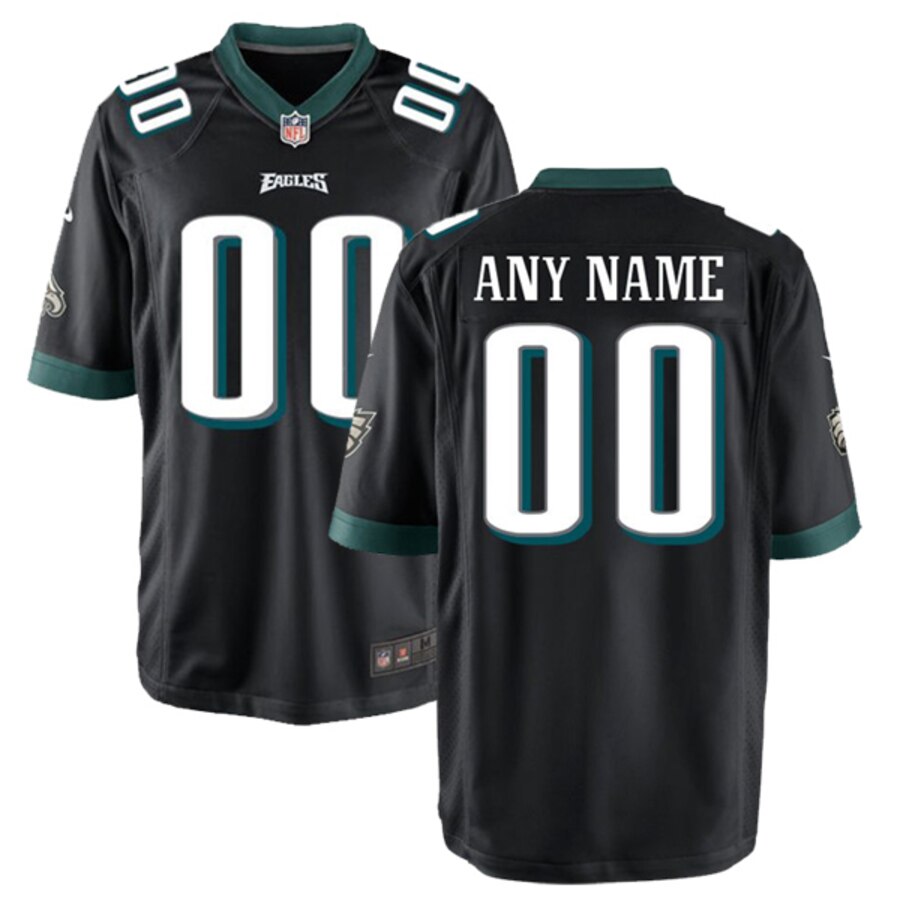 Philadelphia Eagles Nike Youth Game Custom Jersey – Black