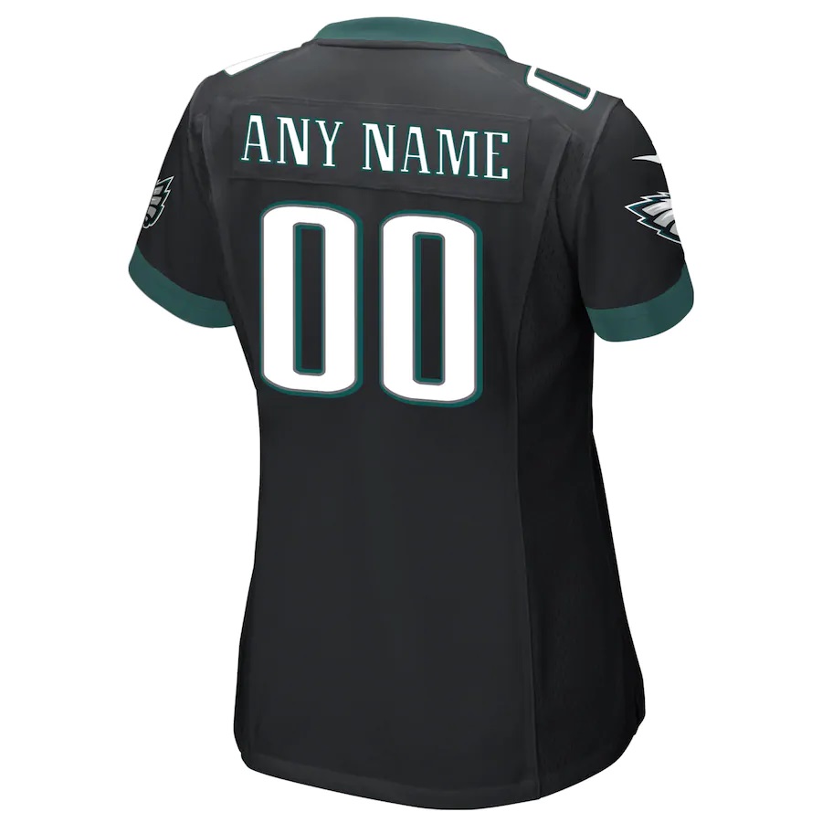 Philadelphia Eagles Nike Women’s Custom Game Jersey – Black - Image 3
