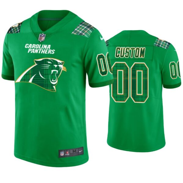 St. Patrick’s Day Carolina Panthers Custom Jersey Kelly Green – Men’s