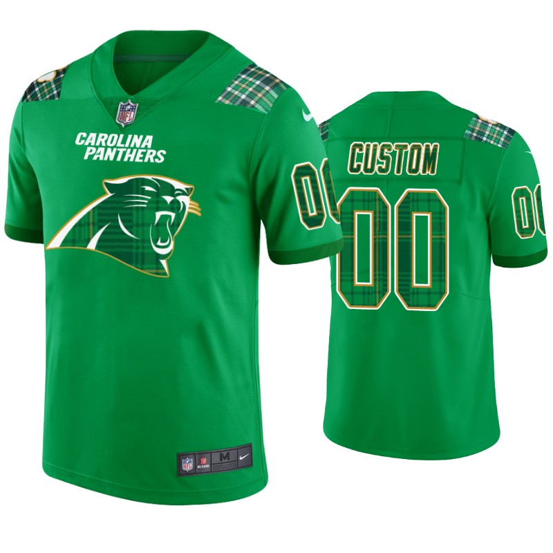 St. Patrick’s Day Carolina Panthers Custom Jersey Kelly Green – Men’s