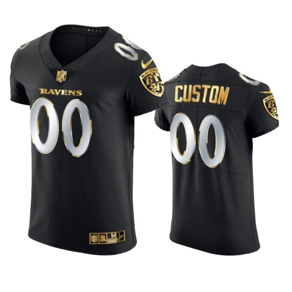 Ravens Custom Golden Edition Black Elite Jersey