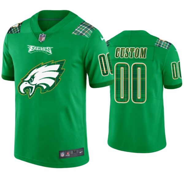 St. Patrick’s Day Philadelphia Eagles Custom Jersey Kelly Green – Men’s